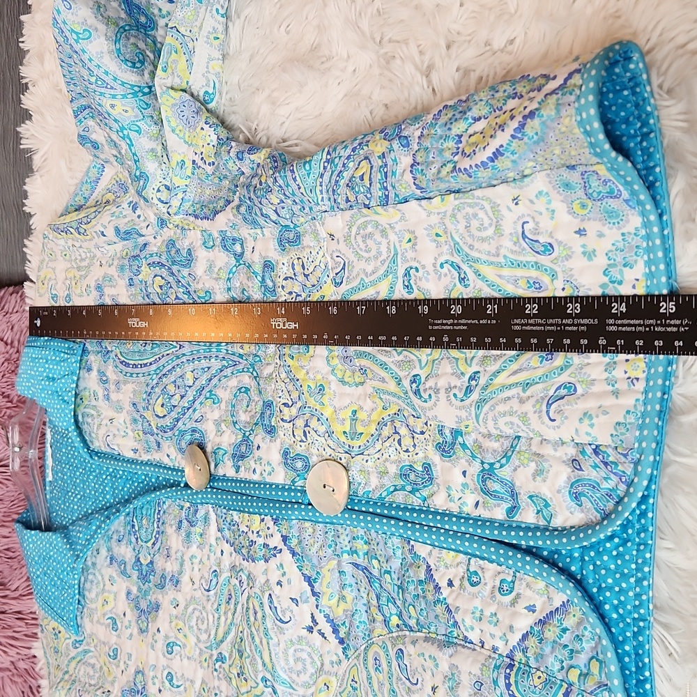 Patty Kim NY Reversible Quilted Blazer Jacket Mixed Print Paisley Polka Dot - Picture 13 of 13